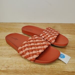 Universal Thread Women's Polly Woven Slide Sandals Assorted Reds NWT
